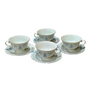 Jarolina Regency Tea Cups and Saucers Set of 4 Made in Poland MCM Cottagecore